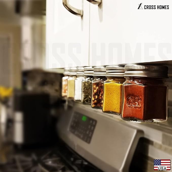 20 Pack Magnetic Spice Jars Large 4 oz Refrigerator Hexagon Glass Spice Jars Magnetic Lids Shaker Spice Labels Magnet Glass Spice Containers for RV Travel Trailer Kitchen Fridge Cabinet Wall mount