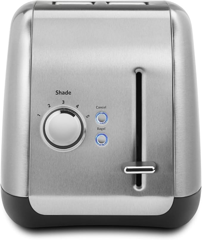 KitchenAid KMT2115SX Stainless Steel Toaster, Brushed Stainless Steel & 6 Speed Hand Mixer with Flex Edge Beaters - KHM6118
