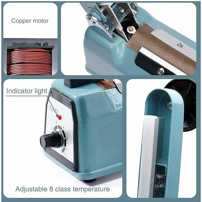 16 inch Manual Impulse Bag Hand Heat Sealer Machine, Bag Sealer Heat Sealing Closer Tool Poly Tubing Plastic Bag, 2 Free Replacement Kit