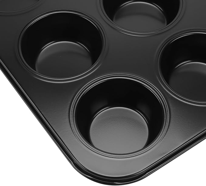 6 Pack 12 Cup Muffin Tin, Carbon Steel Muffin Baking Pan Nonstick Cupcake Pan for Muffins, Cupcakes and Pudding Baking