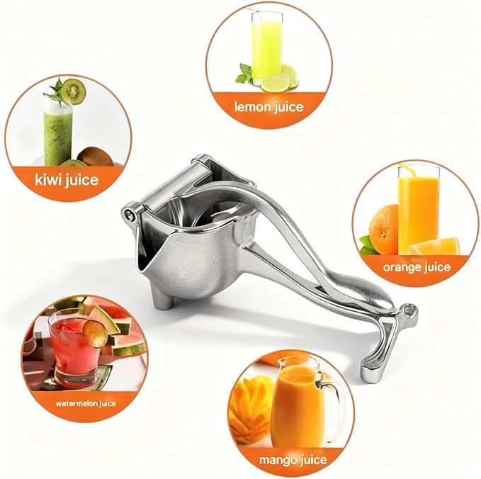 Hand Juicer Squeezer - Aluminum Alloy Fresh Fruit Juice Extractor, Fruit Juice Handheld Press Squeezer with Seed Filter, Heavy Duty Manual Hand Press Juicer for Citrus and Other Fruits (2PCS)