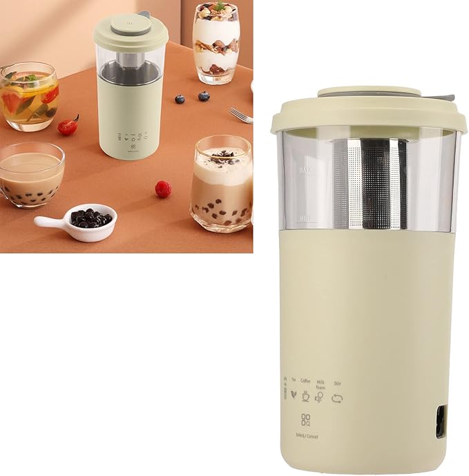 Milk Frother, 350ml Portable Electric Frother for Coffee, Automatic Milk Foamer for Latte Cappuccino Chocolate Milk Tea (Yellow)