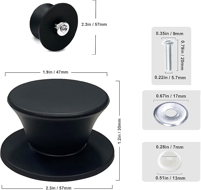 Universal Silicone Pot Lid Replacement Knob,Heat Resistant Pan Lid Holding Handles, Dishwasher Safe, for rival Crockpot Replacement Parts Lid (1 Pcs)