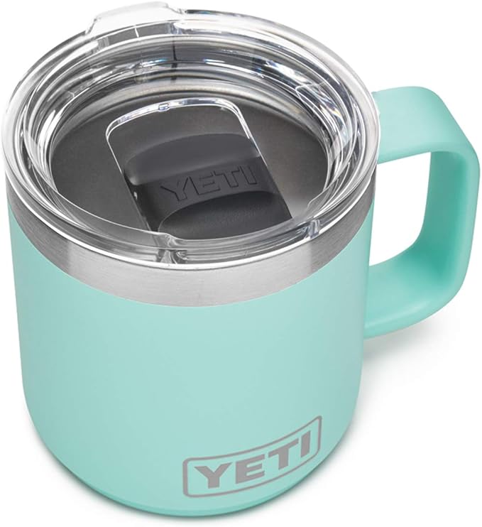 YETI Rambler 10 oz Stackable Mug, Vacuum Insulated, Stainless Steel with MagSlider Lid, Seafoam