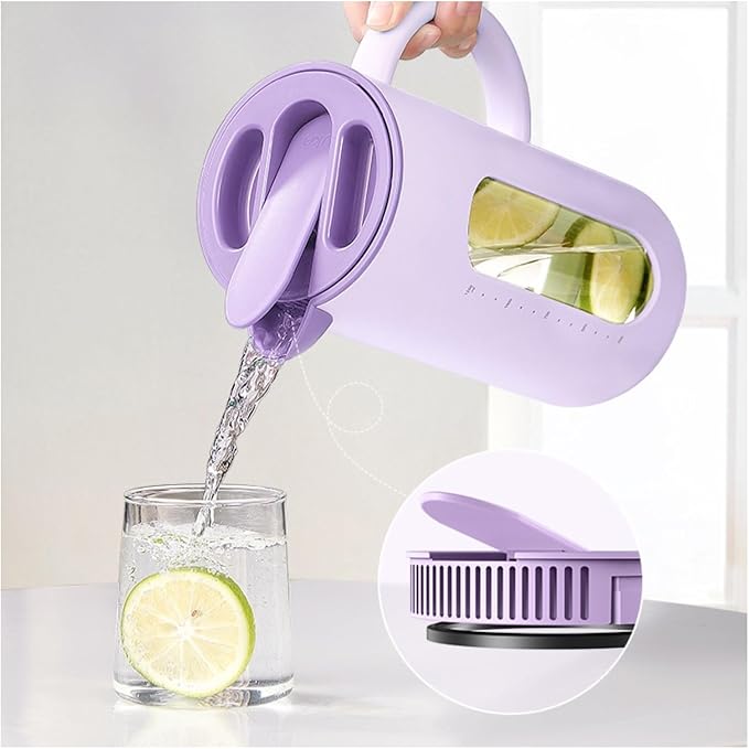GRFIT Pitcher Cold Kettle for Home, High Temperature Resistant, Cold Kettle Set, Glass Kettle, Cold Bubble Pot Water Jug (Color : Yellow)