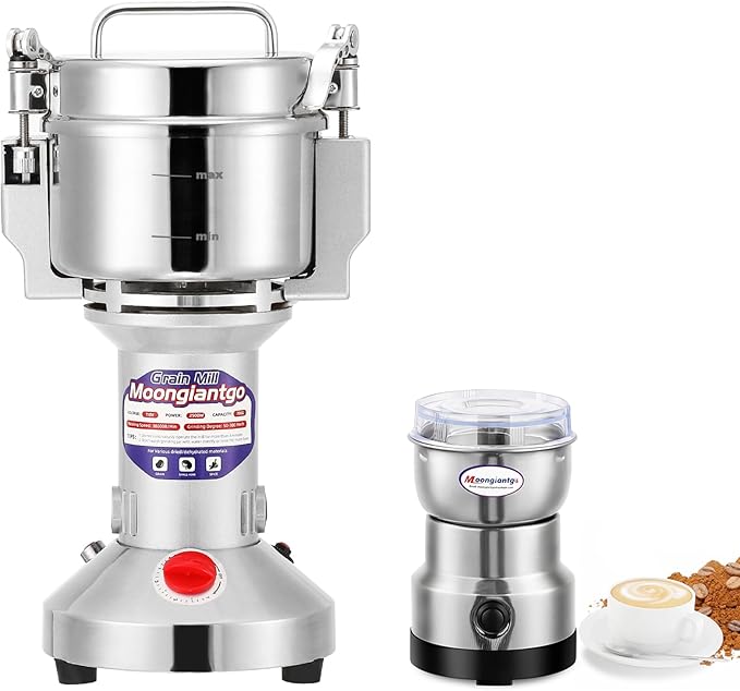 Moongiantgo Mini Coffee Grinder + 300g Electric Grain Mill