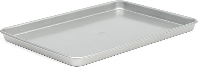 Martha Stewart Gallen 15 x 10 Inch Nonstick Carbon Steel Cookie Sheet – Silver, Durable Bakeware for Even Baking and Easy Cleanup