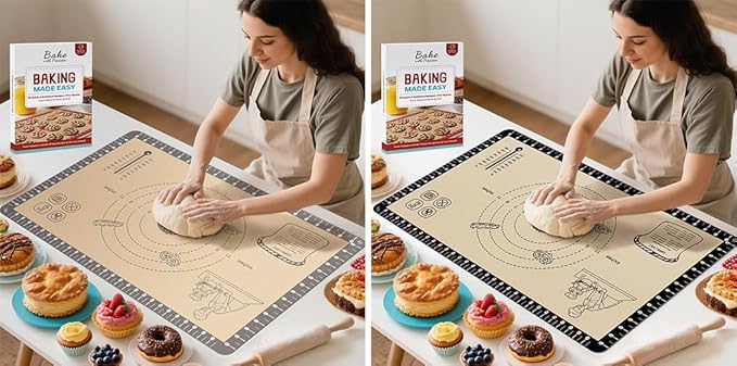 Baking Mat + Silicone Pastry Dough Mat with Measurement