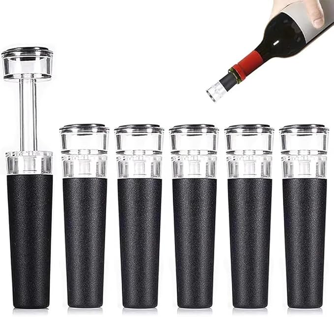 Black Silicone Stopper 1/2/3/4pcs, Wine Bottle Stopper With Built-in Vacuum, Wine Pump, Food Safety Silicone Cap, Vacuum Wine Stopper, Winery Accessories(2pcs)