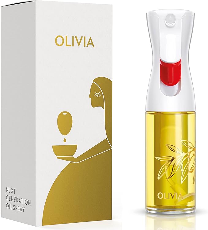 FLAIROSOL OLIVIA 130ml and 200ml Glass Olive Oil Sprayer, Olive Oil Sprayer for Cooking, Kitchen, Air Fryer, Salad, BBQ (Golden Leaves)