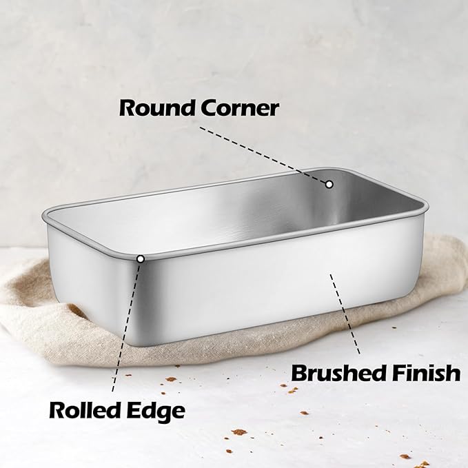 Leonyo 16 Pack Loaf Pans for Baking Bread, 9x5IN Stainless Steel Loaf Pans Set for Homemade Bread, Meatloaf, Bananas, Brownies, Lasagnas, Dishwasher Oven Safe