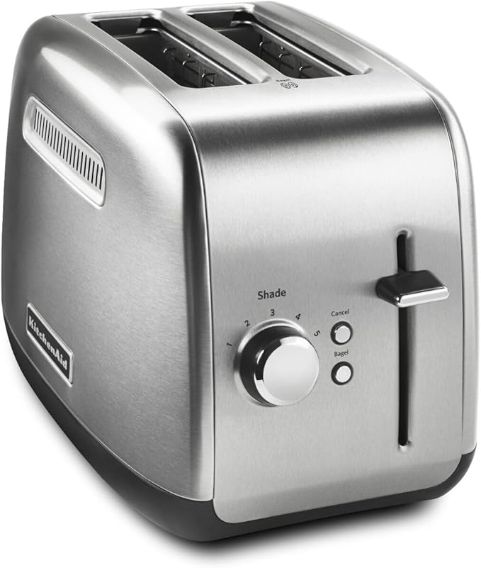 KitchenAid KMT2115SX Stainless Steel Toaster, Brushed Stainless Steel & 6 Speed Hand Mixer with Flex Edge Beaters - KHM6118