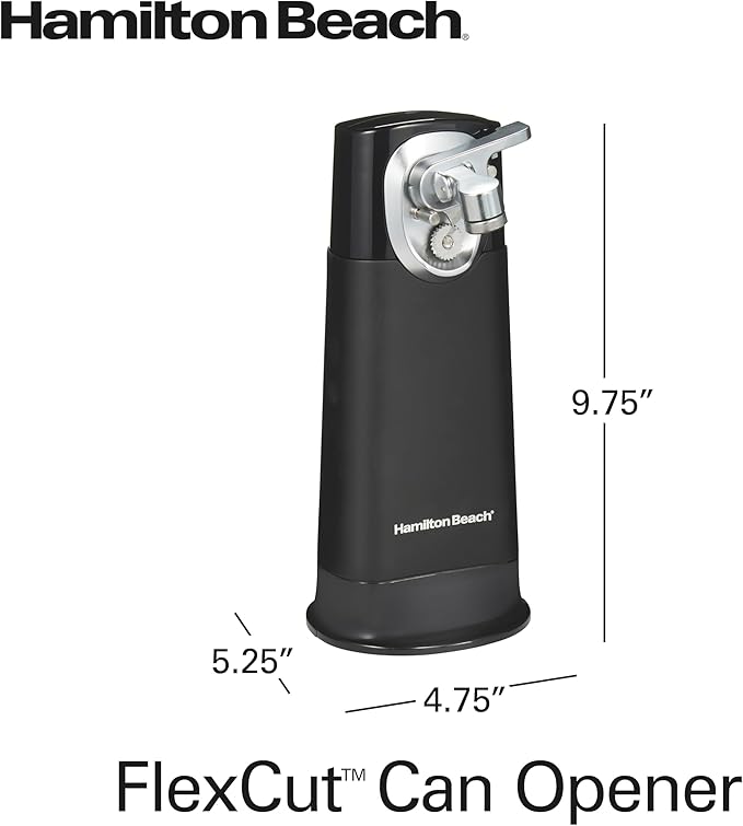 Hamilton Beach 76611 FlexCut 2-in-1 Cordless & Rechargeable Electric, Easily Standard Automatic Can Opener, Easy-Clean, With Removable Walking Cut Head