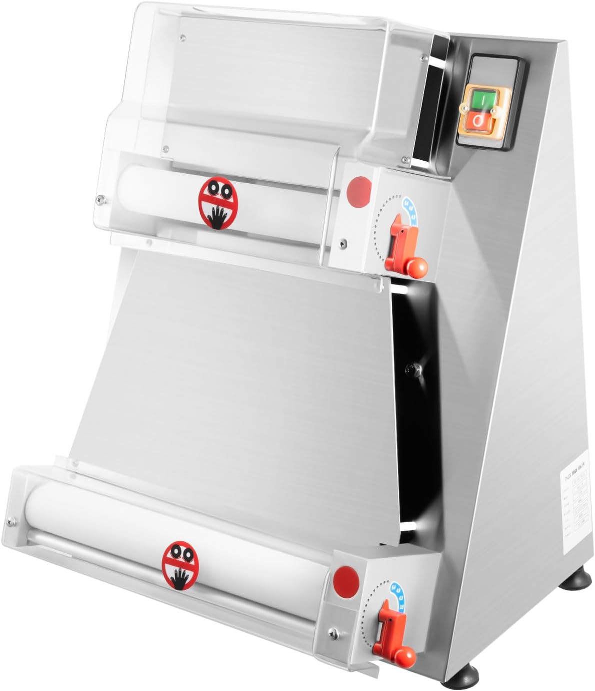 Pizza Dough Roller Sheeter, 4-15.7 Inch Automatic Commercial Pizza Press, 370W Electric Dough Roller, Stainless Steel Thickness Adjustable Dough Machine Pasta Maker - About 5S/Dough