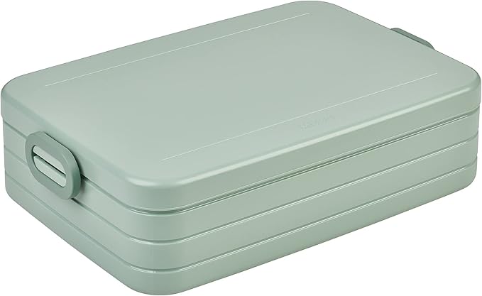 Mepal Bento Box Large - Lunch Box with Bento Box - for 4 Sandwiches or 8 Slices of Bread - Lunch Box for Sandwiches, Small Snacks & Left Overs - Lunch Box Adults - Nordic sage
