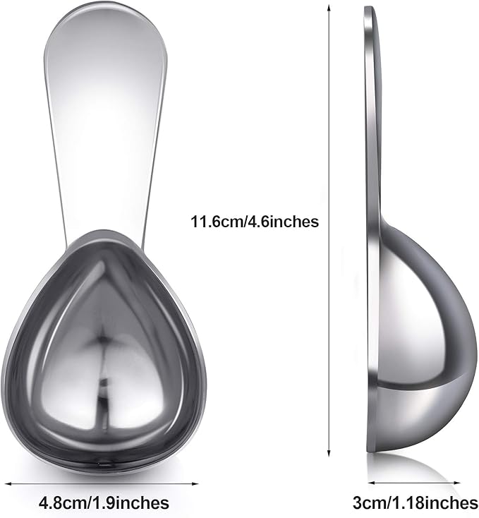 Patelai 3 Pieces Coffee Scoop Tablespoon Measuring Spoons Stainless Steel Coffee Scoops Short Handle Tablespoon for Tea Sugar Kitchen Gifts(30 ml,Silver)