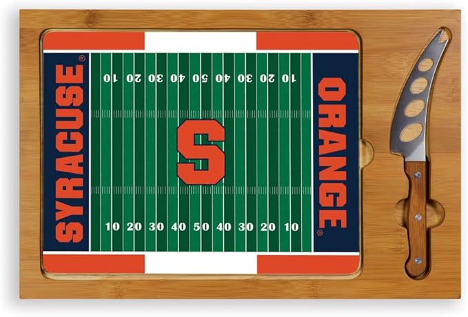 PICNIC TIME NCAA Icon Glass Top Cutting Board & Knife Set, Cheese Boards Charcuterie Boards, Serving Platter, (Parawood & Bamboo)