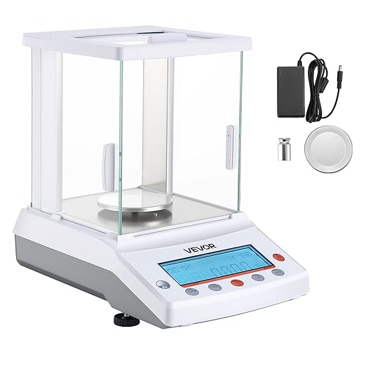 VEVOR Analytical Balance, 120 g x 0.001 g High Precision Accuracy Lab Scale, g/oz/ct/mg 4 Units Electronic Digital Analytical Balance with Glass Draft Shield, for Laboratory Jewelry Pharmacy