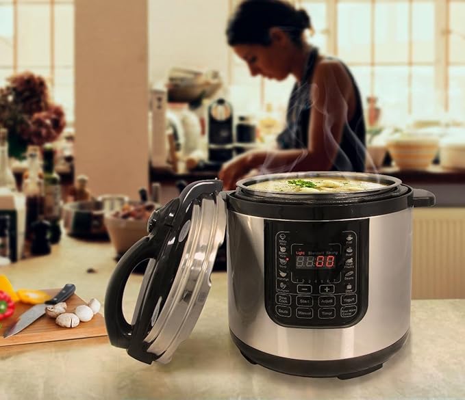 8 Quart Digital Pressure Cooker with 13 Pre-Set Multi-Function Features