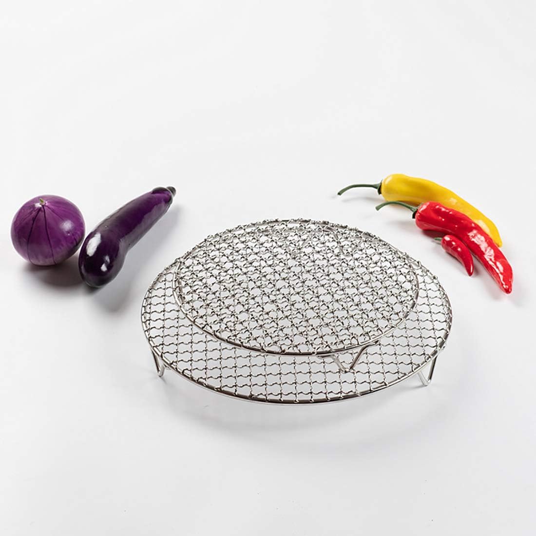 Versatile Round 304 Stainless Steel Cooling Rack Baking,Heat Resistant Rust Proof Sturdy Durable Dia 12"
