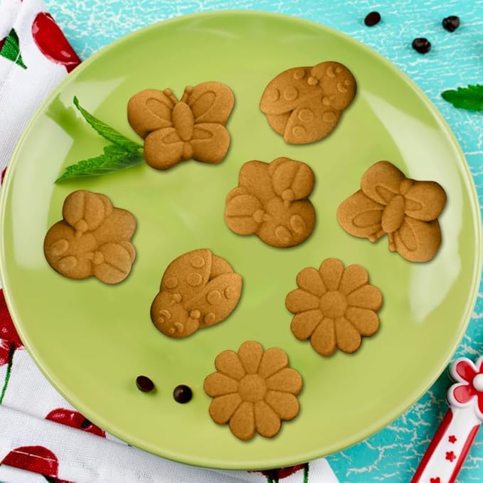 2 Packs 8-Cavity Insect Butterfly Flower Silicone 3D Cake Molds Trays Ladybug Shape Baking for DIY Soap Pudding Jelly Dessert Chocolate Muffin