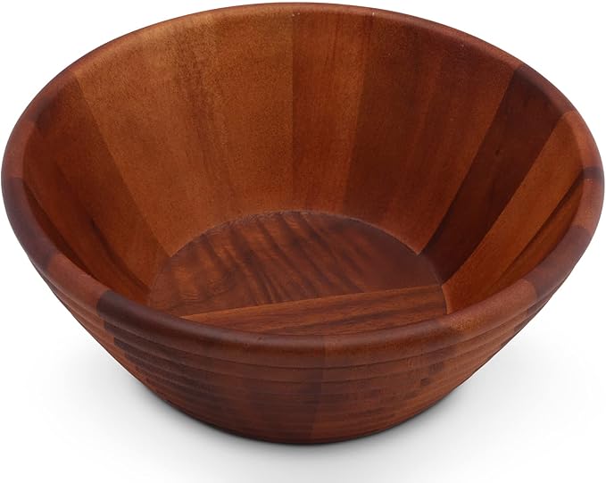 Arthur Court Salad Bowl Acacia Wood Serving Bowl for Fruits or Salads Bee Hive Shape Style Large 5 inch Tall x 12 inch Diameter Wooden Single Bowl