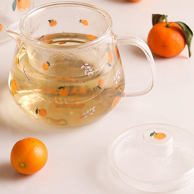 Pitcher Cute Pitcher with Glass Built-in Filter and High Temperature Resistant Cold Water Jug with Handle and Lid for Juice, Milk, Drinks Hot/Cold Water Carafe (Size : CH)