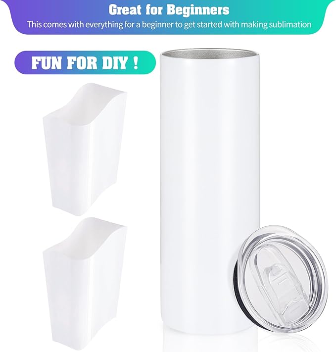 YOUKE OLA 10 Pack Sublimation Tumblers Bulk 30oz - Blanks Straight Skinny Tumbler White Stainless Steel Insulated Sublimation Tumblers Polymer Coating for Heat Transfer with Straws, Lids