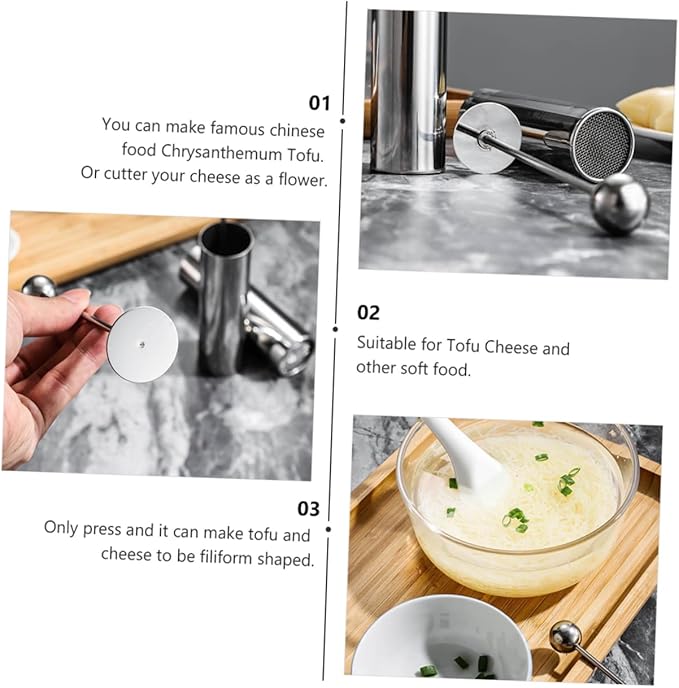 GLEAVI 1pc Stainless Steel Tofu Slicer Mold Tofu Press Maker for Kitchen for Hotels Restaurants Easy Convenient for Shredded Bean Curd