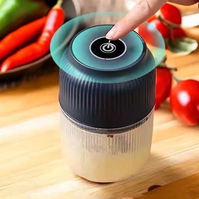 Electric Garlic Chopper, Mini Portable Veggie Chopper, 2026 New Small Garlic Chopper Mincer, USB Rechargeable, Wireless Veggie Grinder, For Mashing Onion, Garlic, Chili, Ginger (2*Blue, 3 blades)