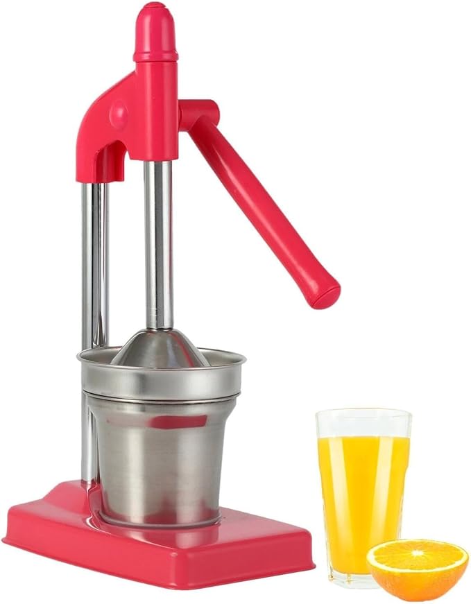 Cast Iron Hand Juicer, Manual Citrus Press, Heavy Duty Lime Lemon Orange Juicer for Fresh Juice, Easy Clean