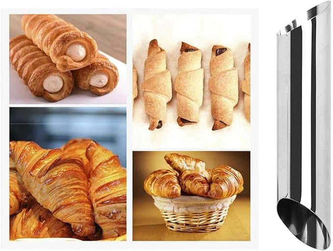 10 Pack Cream Horn Molds for Baking +10 Pack Cannoli Tubes Stainless Steel, 5 inch Large Size Cream Horn Mould and Cannoli Tubes for Baking Cream Horns, Brioche Rolls