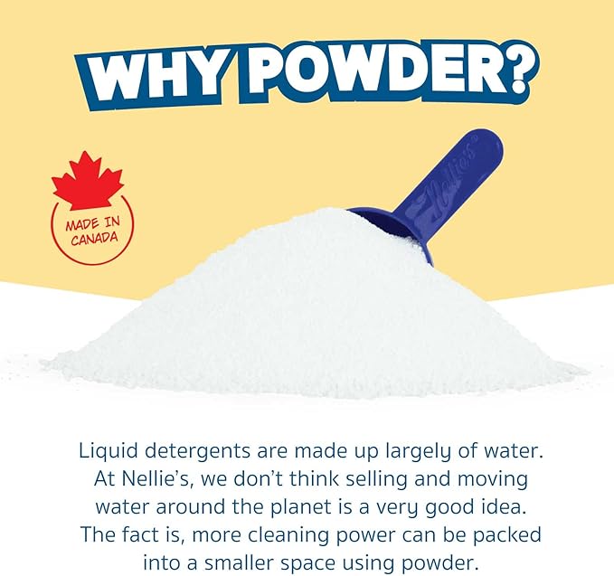 Nellie's Dishwasher Powder - 50 Load - Plant-Based Dishwasher Detergent - Septic Safe, Fragrance-Free - Easily Penetrates Grease & Food Particles - Phosphate-Free - (Made in Canada)