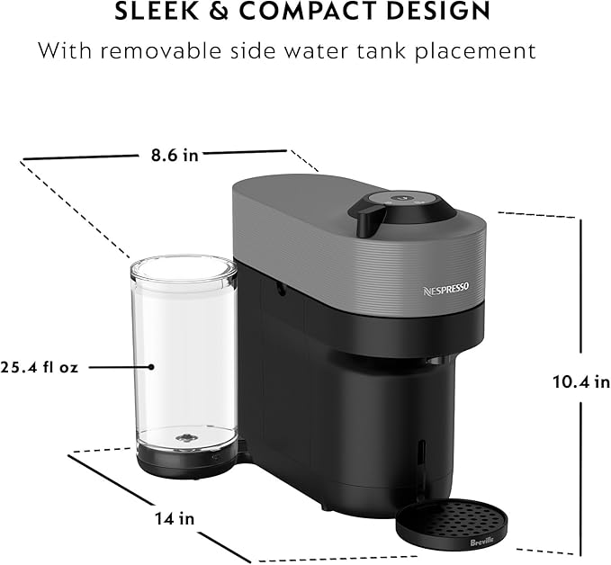 Nespresso Vertuo Pop+ Coffee and Espresso Maker by Breville, Dark grey Descaling Kit
