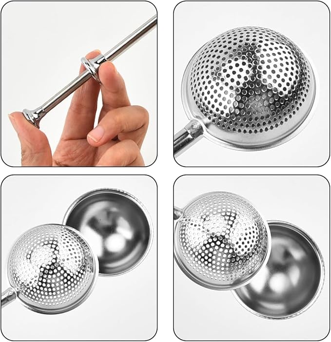 Silver 304 Stainless Steel Flour Powder Filter Spoon, Baker Dusting Wand For Sugar Flour Spices, Flour Sugar Powder Spoon Kitchen Tools Baking Sifters Baking Tools and Accessories, Baking Sifters