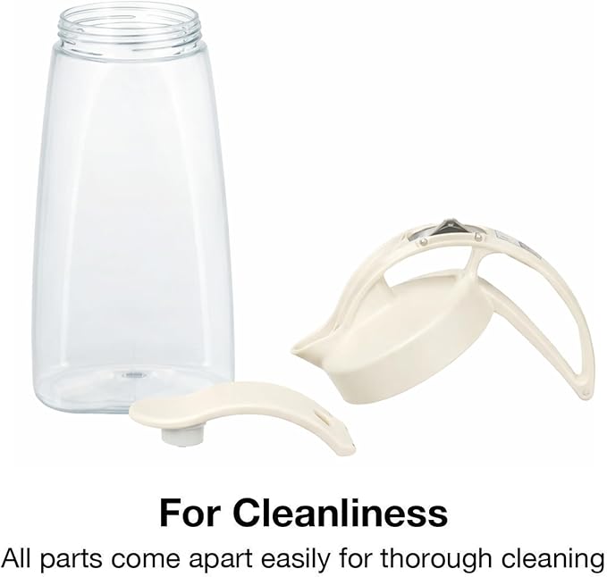Water Pitcher with Lid for Fridge, Slim 74 oz (2.3 qt) Beverage Airtight Pitcher for Drinks, Tea Jug with Easy Pour Spout, Space Saving Refrigerator Container, BPA-Free SAN Plastic, Made in Japan