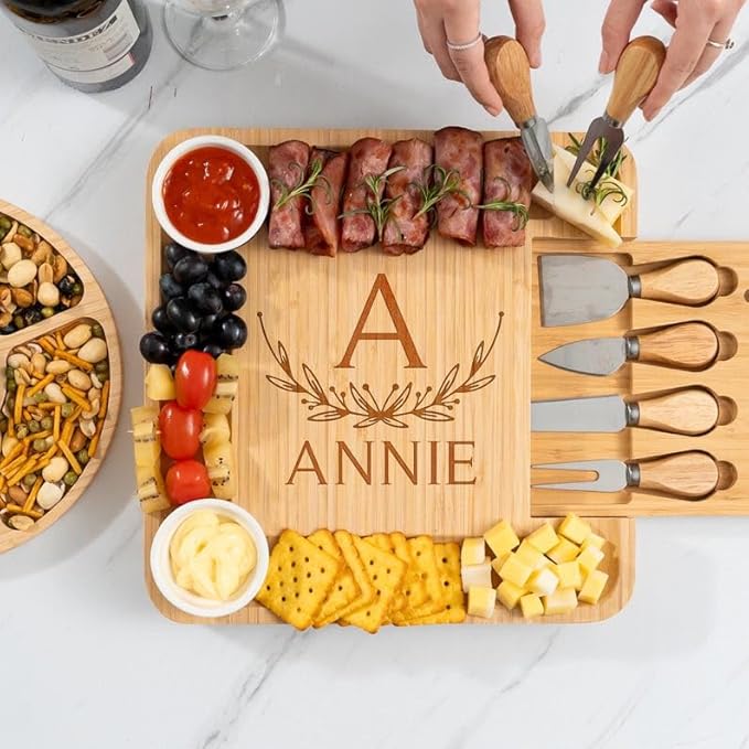 Personalized New Home Charcuterie Board, House Warming Cheese Board Gift Set - First Home Gifts, House Warming Gifts for Couple