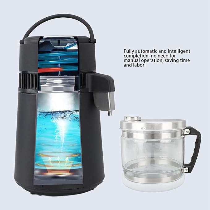 Water Container for Distiller,Replacement Collection Bottle, Distilled Water Container Replacement Storage Collection Bottle Glass Jar for Home Beauty Countertop, 4L