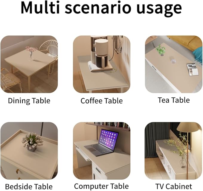 Table Cover Rectangle for Dining Room Table - Can Be Used On Both Sides Waterproof and Easy to Clean Good Flatness Used for Dining Table(Light Brown+Gray 44x96)