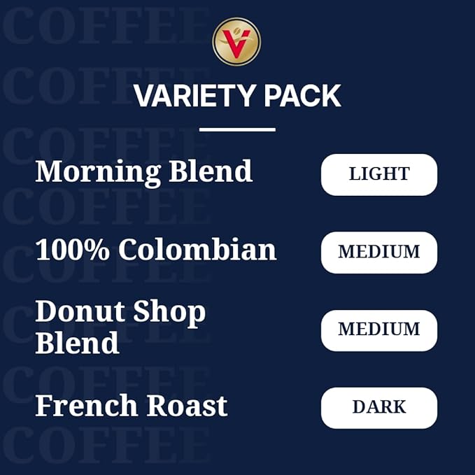 Victor Allen's Coffee Favorites Variety Pack, 200 Count, Single Serve Coffee Pods for Keurig K-Cup Brewers (Morning Blend, 100% Colombian, Donut Shop Blend, French Roast)