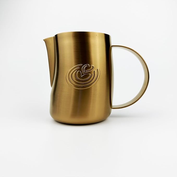 Barista Swag Curved Body Coffee Milk Frothing Cup for Espresso Machines Latte Art 500ml Steaming Pitchers (Matte Copper)