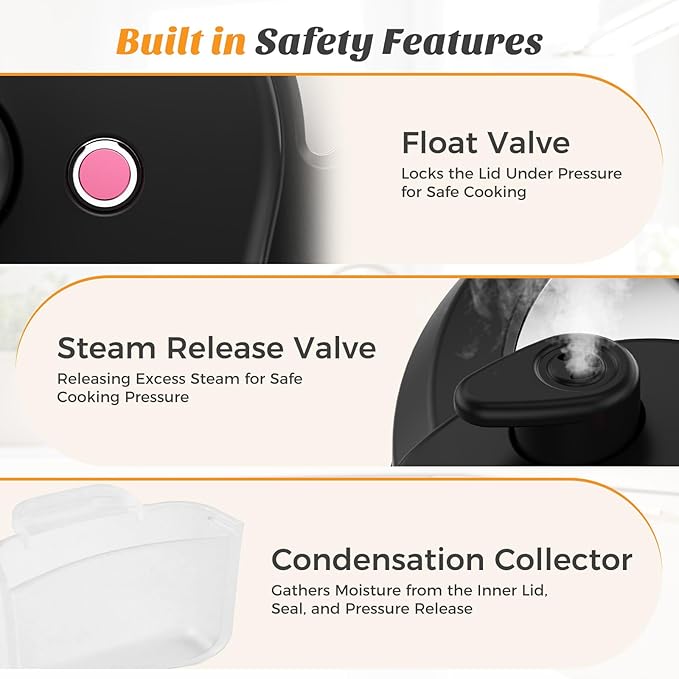 NEWBULIG 16-in-1 Electric Pressure Cooker, 8QT Multi Cooker with 12 Presets, Slow Cook Rice Steamer Sauté Soup Meat Stew Canning Yogurt Maker, Ceramic Inner Pot & Recipe Book Included，Silver