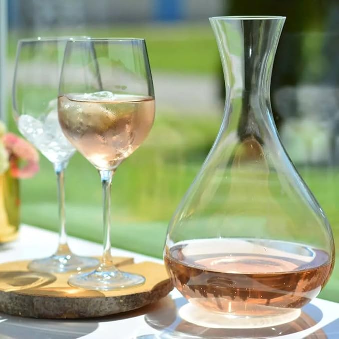 Krosno Elegant Wine Decanter, 54.1 oz, Harmony Collection, Accessory for Wine Lovers, Lead-free Crystal Glass Wine Decanters and Carafes, Red Wine Pitcher, Made in Europe