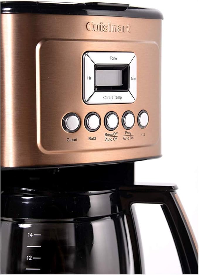 Cuisinart DCC-3200CS Perfectemp Coffee Maker, 14 Cup Progammable with Glass Carafe, Copper Steel