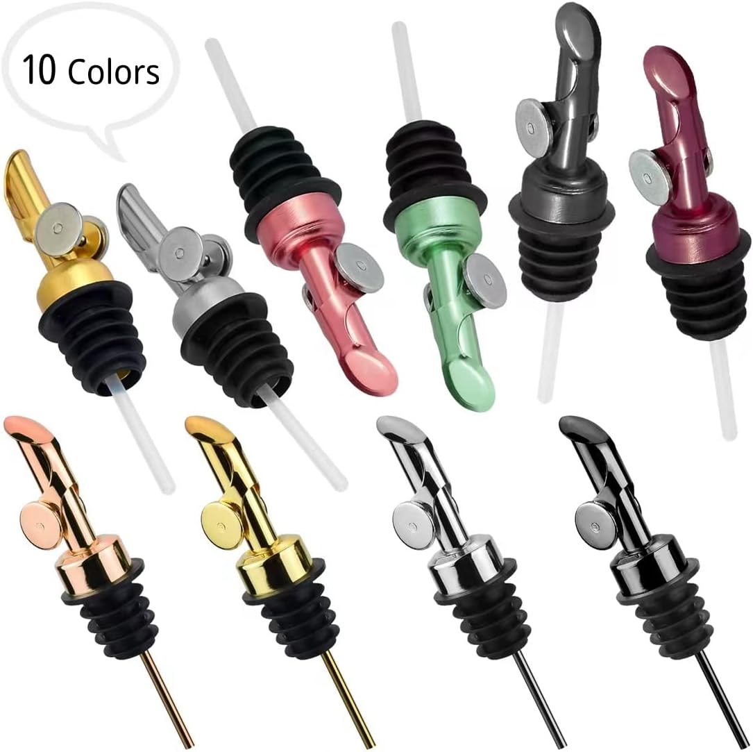 MEETSWEET Olive Oil Dispenser with Spout, 304 Stainless Steel Automatic Opening and Closing Spout, 2pcs Wine Stopper for Home Use