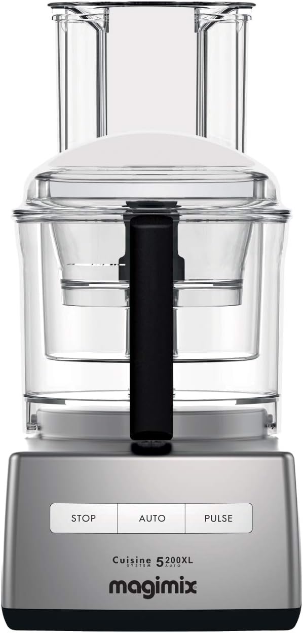 Magimix Compact 5200 XL Chrome 1100 Watt Food Processor with Recipe Book