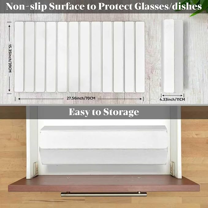 Large Stone Dish Drying Mats for Kitchen Counter, 28"(L)×16"(W), Quick Drying Collapsible Dish Drying Mat, Absorbent Eco-Friendly Diatomaceous Earth Mats for Dishes Bottles, Match Any Countertop