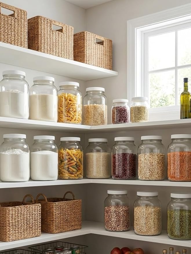 Sally's Organics Large 1 Gallon Glass Jars with Lids - Made in the USA - Wide Mouth BPA-Free Lid, Chalk Labels – Sun Tea, Fermenting, Kombucha, Pickling, and Cookie Storage Jar – USDA, Dishwasher Safe