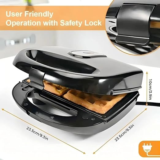Waffle Maker 6 in 1, Walnut Cookie Maker, Panini Press Grill and Sandwich Maker, Donut Maker with Removable Non-Stick Plate