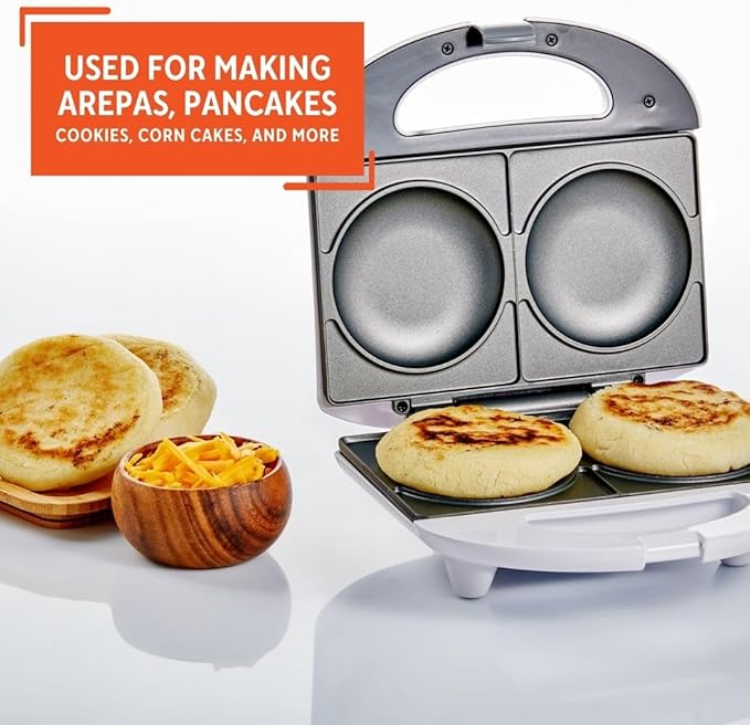 IMUSA 2 Slot Electric Arepa Maker, White